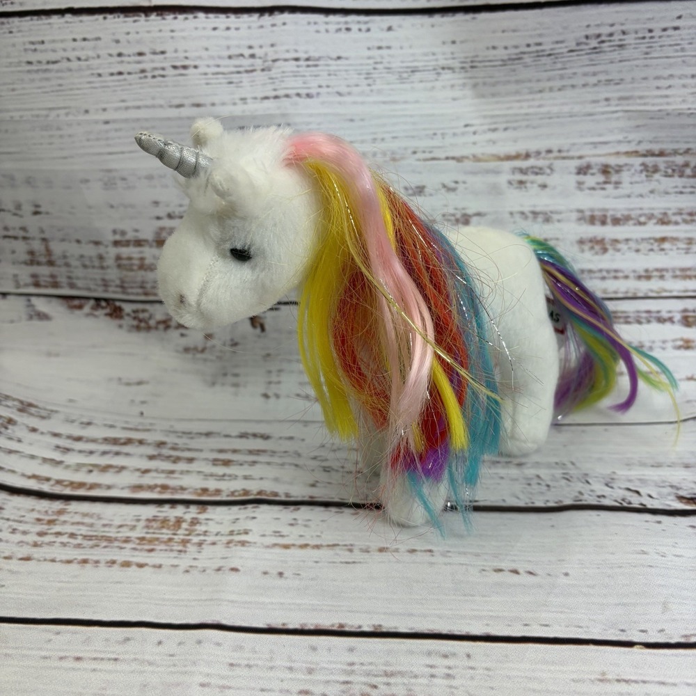 Douglas Toys Princess Unicorn Horse Plush Stuffed Animal‎ Toy 8" Long Rainbow